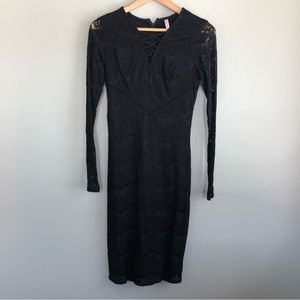 Xhilartion Black Lace MIDI Dress